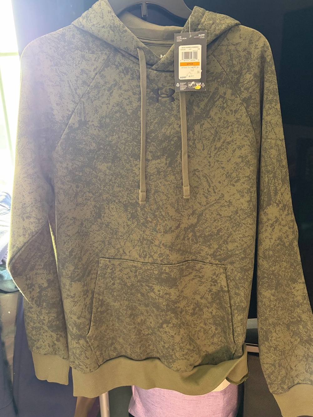 Under Armour Olive Green Camo Crewneck Hoodie